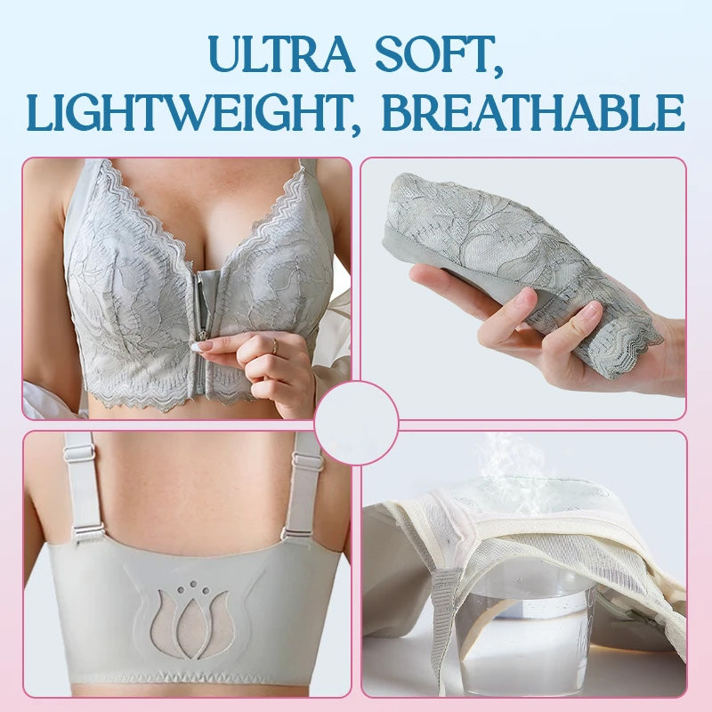 🤩LAST DAY SALE-49% OFF🔥Women's Comfortable Front Closure Lace Posture Support Bra