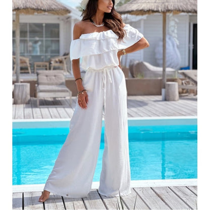 🌺New Arrival🍑Women’s Off Shoulder Ruffle Jumpsuit