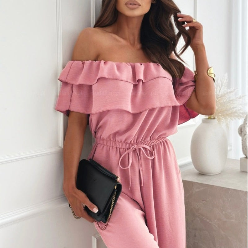 🌺New Arrival🍑Women’s Off Shoulder Ruffle Jumpsuit