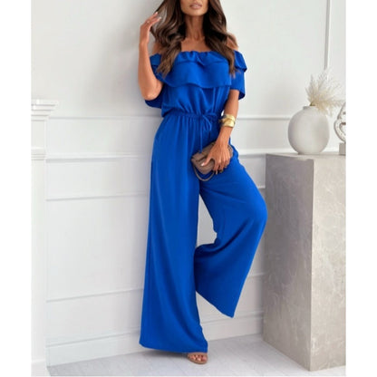 🌺New Arrival🍑Women’s Off Shoulder Ruffle Jumpsuit