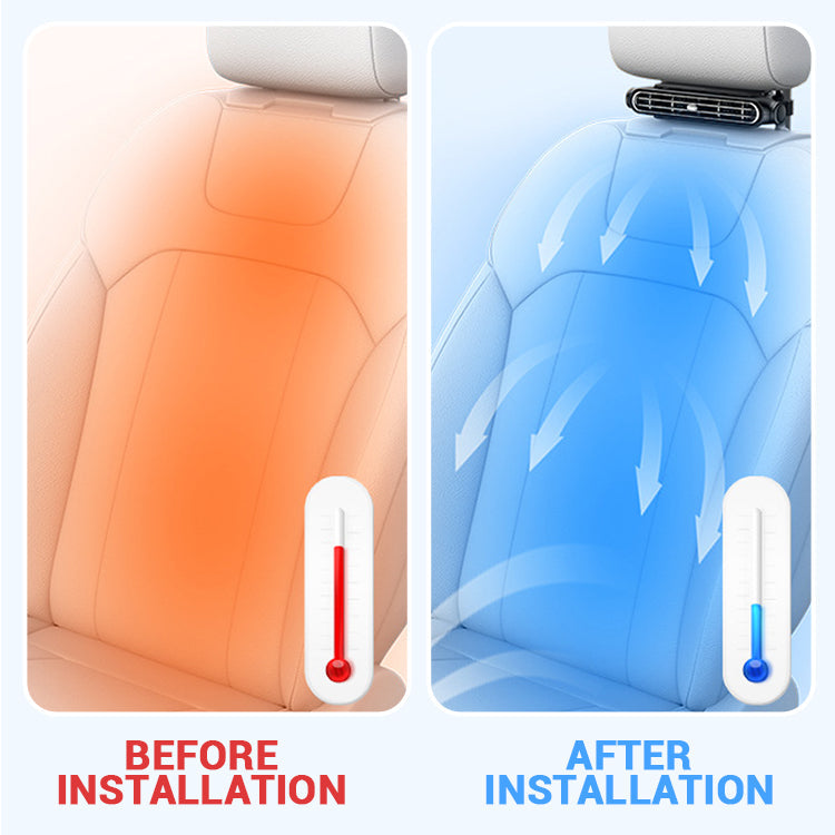 🌞Summer Hot Price Only Today❄️Car Seat Fan – Dual Turbine & USB Powered – Portable Air Cooler for Summer