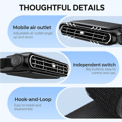 🌞Summer Hot Price Only Today❄️Car Seat Fan – Dual Turbine & USB Powered – Portable Air Cooler for Summer