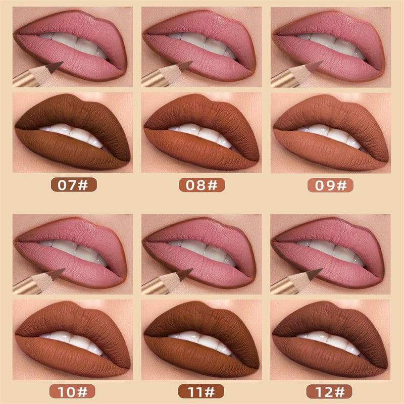 👄12-Color Smudge-Proof Lip Liner Pencil Set