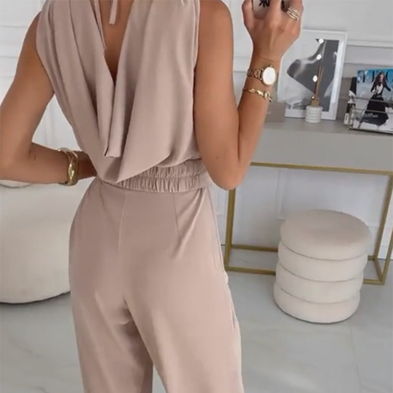 ✨Women's Floral-Embellished Sleeveless Jumpsuit