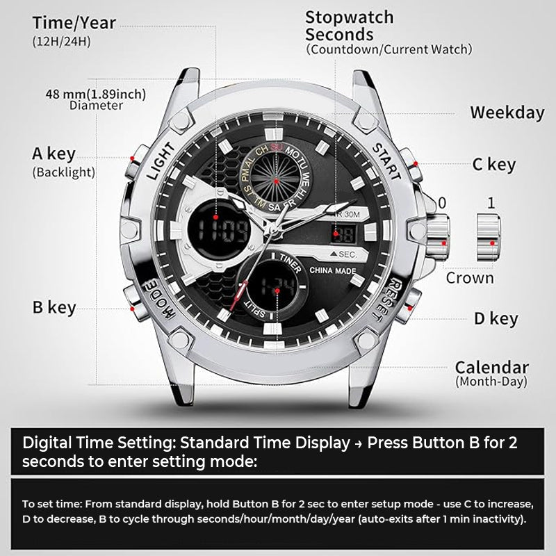 💥New Arrival 50% Off💥Men's Multifunction Waterproof Luminous Watch