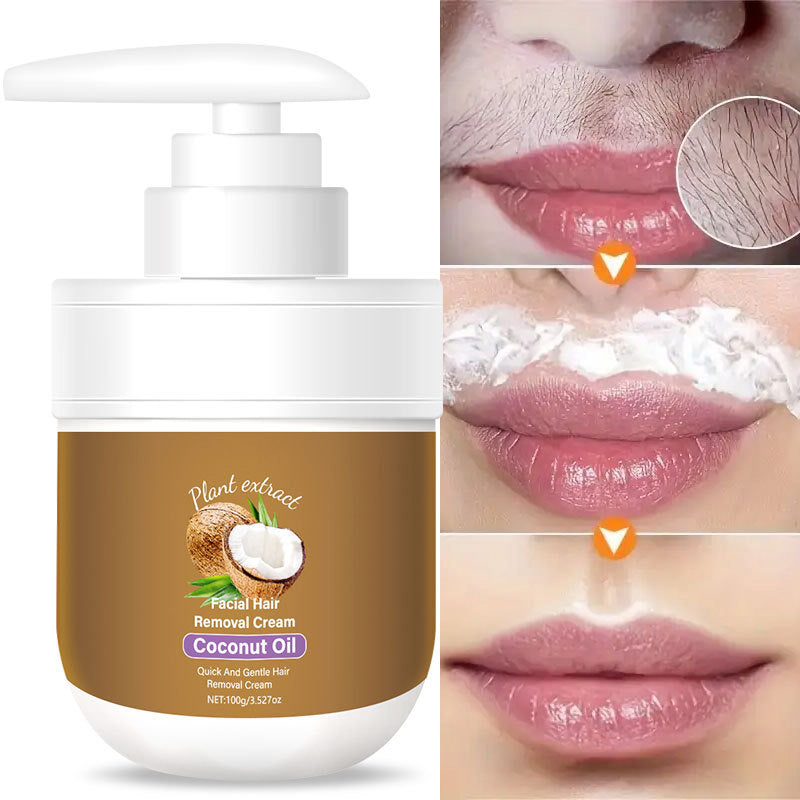 🎁 Buy 2 get 1 FREE! 🥥✨ Coconut facial hair removal cream – Gentle & effective