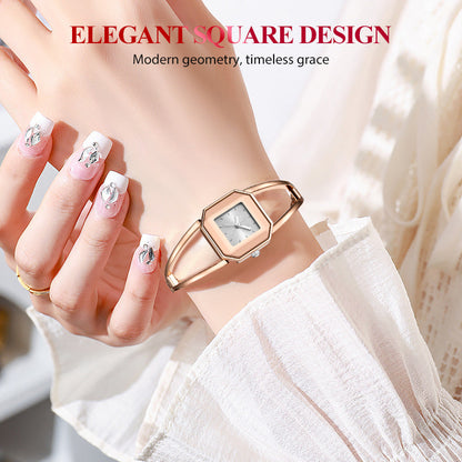✨New Arrival 50% Off✨Minimalist Square Dial Quartz Watch⌚️Slim Case, Clean Indices, Everyday Quiet-Luxury