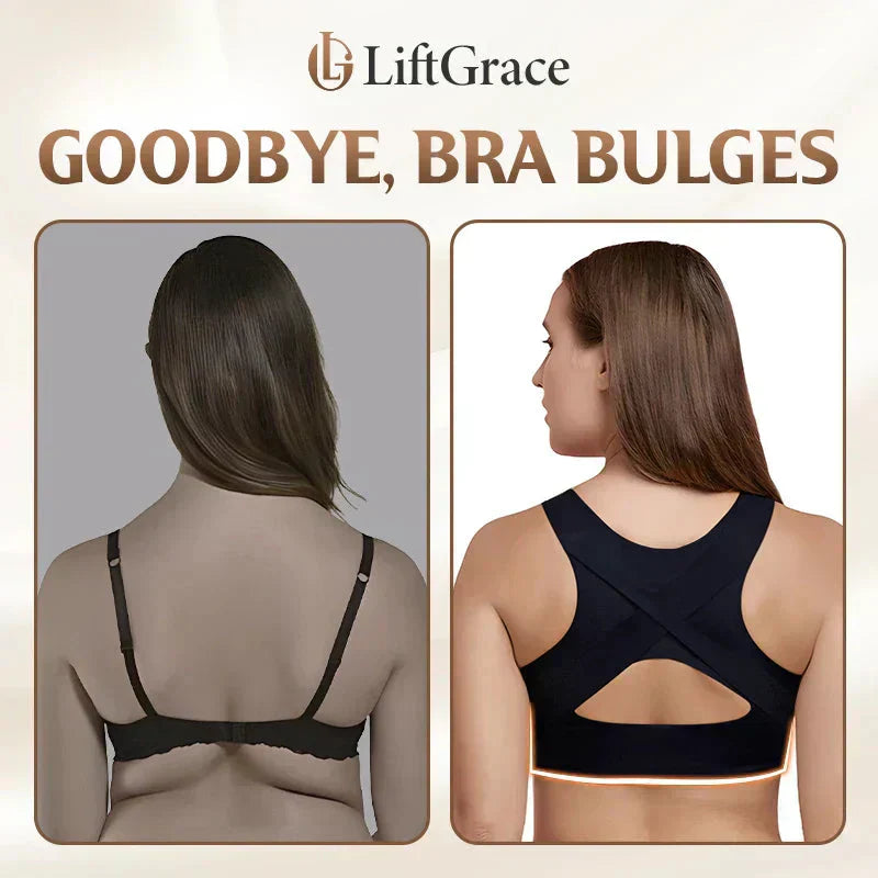 ⏰Front Closure Cross-Back Wireless Posture Bra