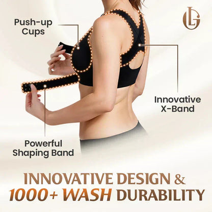 ⏰Front Closure Cross-Back Wireless Posture Bra