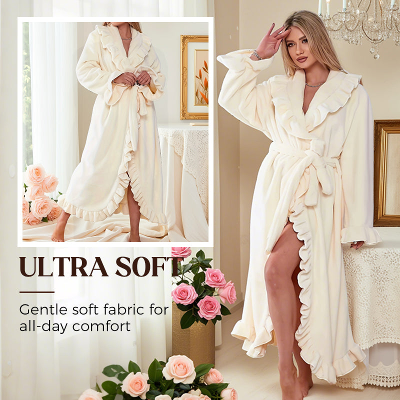 ♀️50% Off! Luxuriously Soft Bathrobe🧖Ultra-Soft Fabric, Elegant Ruffles & Everyday Comfort