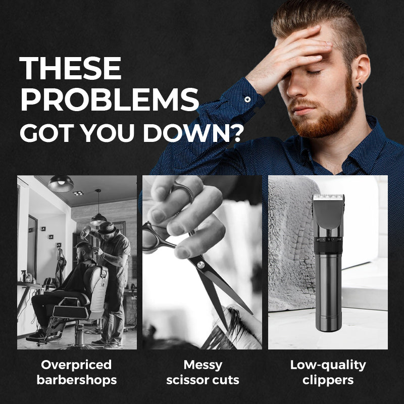 Professional Digital Hair Clipper Set, Low-Noise Magnetic Motor, LCD Display, Long Runtime & Cooling Design (Durable, Salon-Grade)