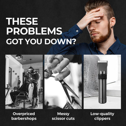 Professional Digital Hair Clipper Set, Low-Noise Magnetic Motor, LCD Display, Long Runtime & Cooling Design (Durable, Salon-Grade)