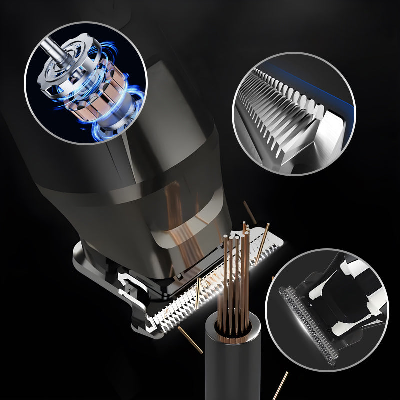 Professional Digital Hair Clipper Set, Low-Noise Magnetic Motor, LCD Display, Long Runtime & Cooling Design (Durable, Salon-Grade)