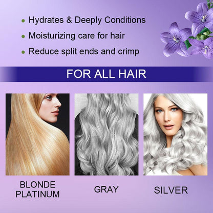 💜BUY 3 GET 2 FREE✨Purple Keratin Hair Mask - Intense Repair for Curly or Color-Treated Hair, Restores Shine & Softness in 3 Mins🌿🧴