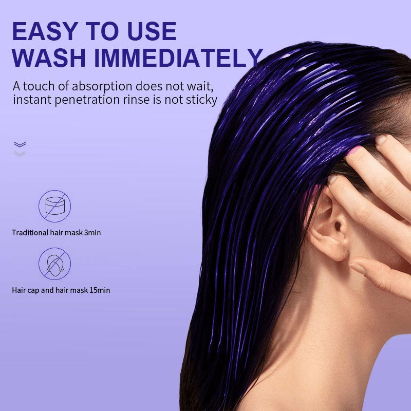 💜BUY 3 GET 2 FREE✨Purple Keratin Hair Mask - Intense Repair for Curly or Color-Treated Hair, Restores Shine & Softness in 3 Mins🌿🧴