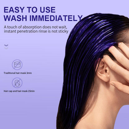 💜BUY 3 GET 2 FREE✨Purple Keratin Hair Mask - Intense Repair for Curly or Color-Treated Hair, Restores Shine & Softness in 3 Mins🌿🧴