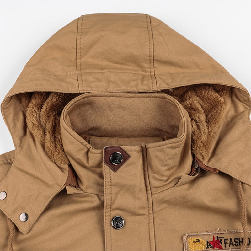 Men's Winter Drawstring Cotton Military Driver Jacket - Comfort and Style Combined