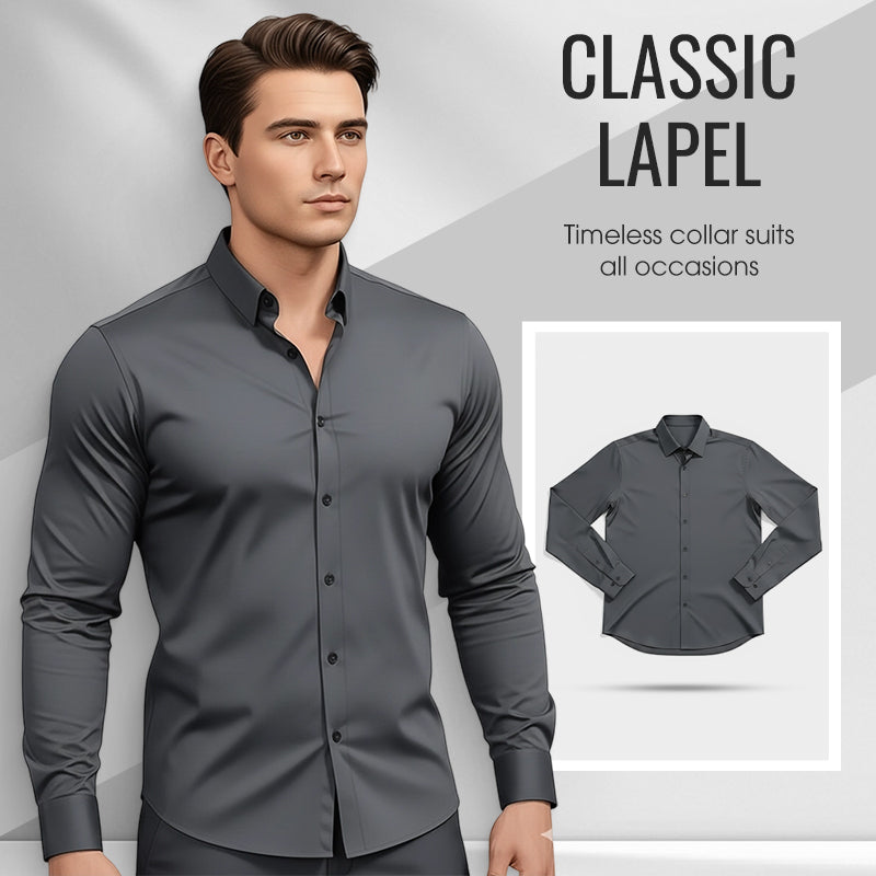 🔥Last Day Sale 50% Off🔥Men's Solid Color Lapel Long Sleeve Button-Down Shirts