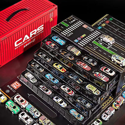 🔈🔈60% OFF! ✨ 48 Mini Cars with Built-in Garage - Interactive Play with Sound Effects and Race Track for Kids 🚗🎪