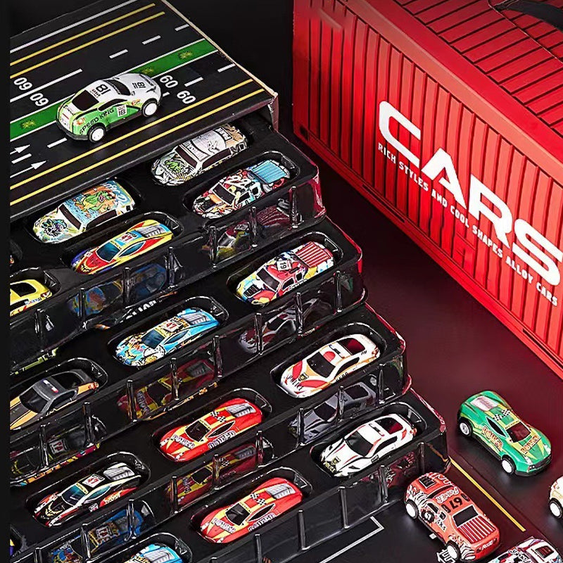 🔈🔈60% OFF! ✨ 48 Mini Cars with Built-in Garage - Interactive Play with Sound Effects and Race Track for Kids 🚗🎪