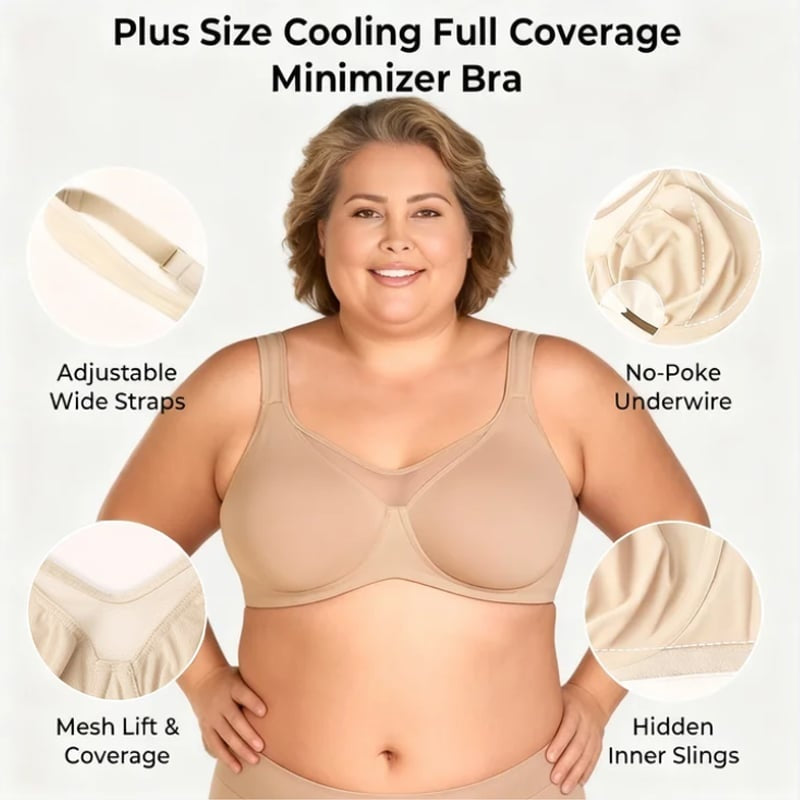 🏆Last Day £14.99!!- BUY 1 GET 1 FREE(Add 2pcs to your shopping cart)💐Women's Elegant Sheer Full Coverage Plus Size Bra