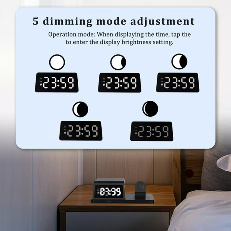 🥳2026 HOT SALE🥳7-in-1 Fast-Charging Wireless Charging Station With Clock