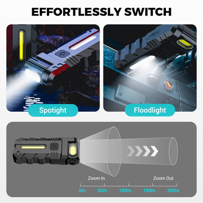 🥳2026 HOT SALE🥳💞50K+ SOLD!👴🛠️ 50% OFF! 180° Rotating LED Work Light – Magnetic base, hands-free & rechargeable. Bright light for DIY, car & home repairs. 🔦⚡