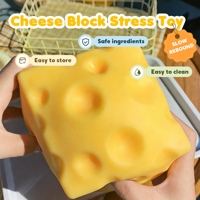 📢📢60% OFF !!!⏰Giant Cheese Stress Toy – Therapeutic Relief with Satisfying Squeeze! ✨