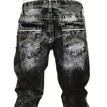 🔥 Men's Fashion Creative Stretch Denim Jeans – Minimalist Style, Perfect for Summer & Emo-Inspired Look 💙