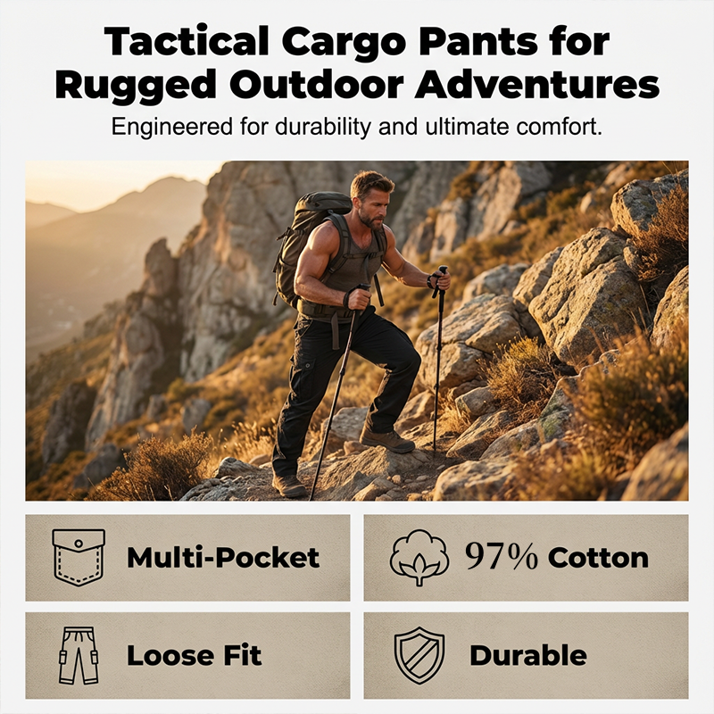 👖 2026 New Upgrade ＆ Hot Sale🔥🛠️ Men's Cotton Cargo Tactical Pants – Multi-Pocket, Reinforced Construction & Adjustable Waist 🔧
