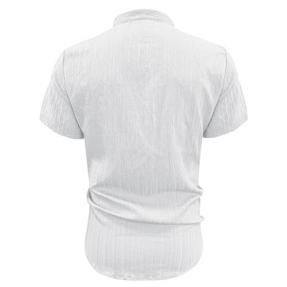 ⏳LAST DAY SALE 50% OFF🔥 Men's Summer Stand Collar Short Sleeve Shirt – Breathable Material, Modern Fit & Ideal for Casual or Work 💼