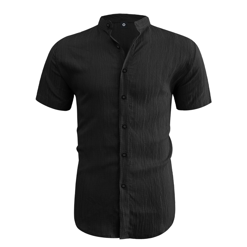 ⏳LAST DAY SALE 50% OFF🔥 Men's Summer Stand Collar Short Sleeve Shirt – Breathable Material, Modern Fit & Ideal for Casual or Work 💼