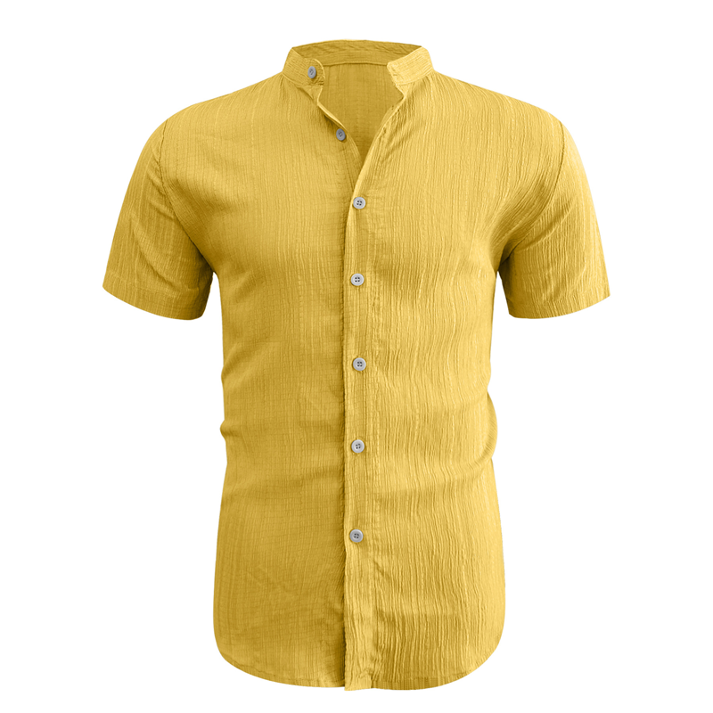 ⏳LAST DAY SALE 50% OFF🔥 Men's Summer Stand Collar Short Sleeve Shirt – Breathable Material, Modern Fit & Ideal for Casual or Work 💼