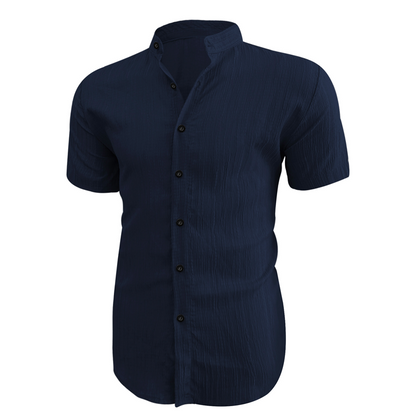 ⏳LAST DAY SALE 50% OFF🔥 Men's Summer Stand Collar Short Sleeve Shirt – Breathable Material, Modern Fit & Ideal for Casual or Work 💼