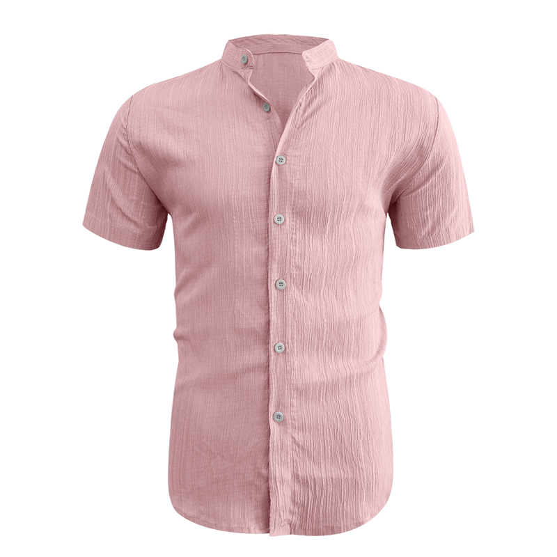 ⏳LAST DAY SALE 50% OFF🔥 Men's Summer Stand Collar Short Sleeve Shirt – Breathable Material, Modern Fit & Ideal for Casual or Work 💼