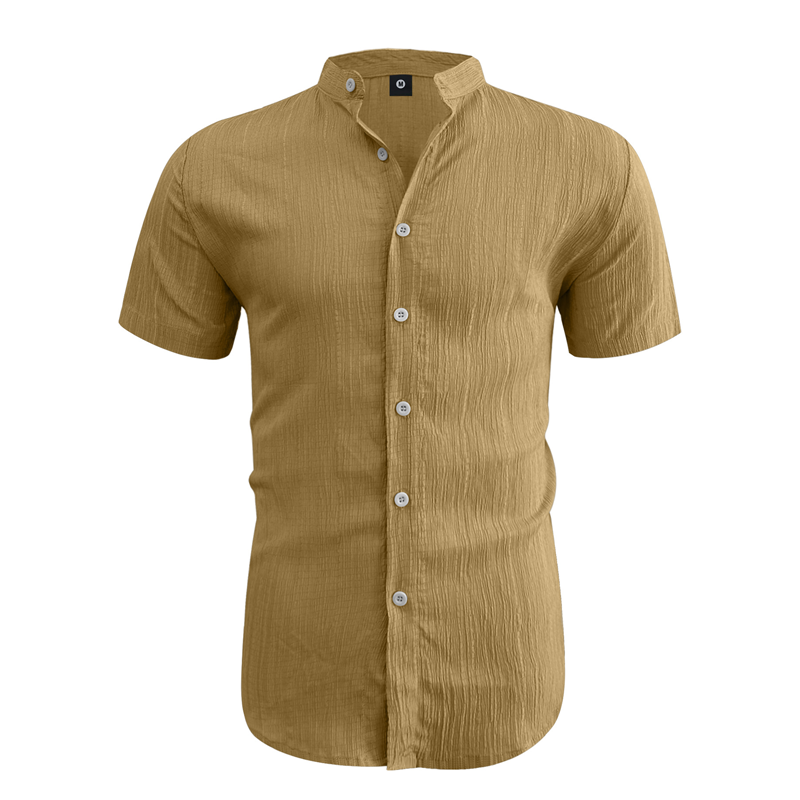 ⏳LAST DAY SALE 50% OFF🔥 Men's Summer Stand Collar Short Sleeve Shirt – Breathable Material, Modern Fit & Ideal for Casual or Work 💼