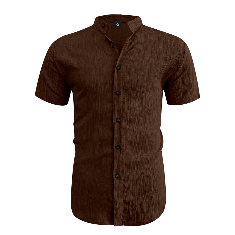⏳LAST DAY SALE 50% OFF🔥 Men's Summer Stand Collar Short Sleeve Shirt – Breathable Material, Modern Fit & Ideal for Casual or Work 💼