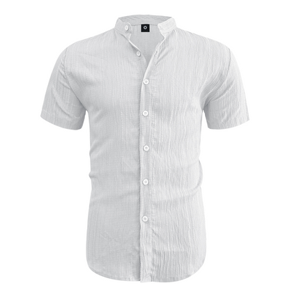 ⏳LAST DAY SALE 50% OFF🔥 Men's Summer Stand Collar Short Sleeve Shirt – Breathable Material, Modern Fit & Ideal for Casual or Work 💼