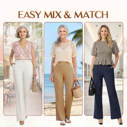 🎁New arrival 70% OFF💥Women's High-Waist Wide-Leg Trousers
