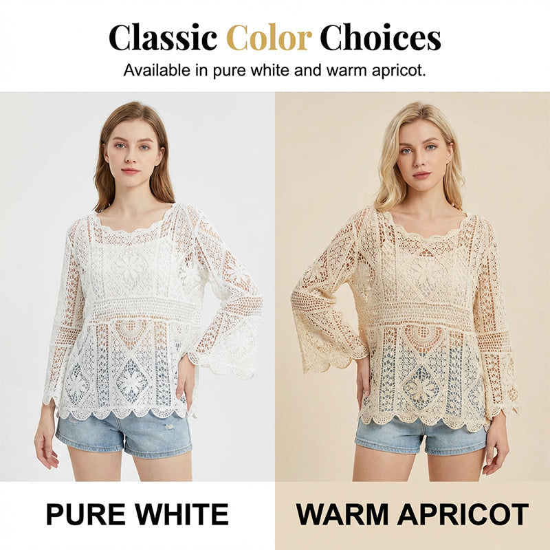 🥳2026 HOT SALE🥳Women's Vintage-Inspired Lace Cover-Up Blouse