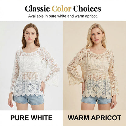 🥳2026 HOT SALE🥳Women's Vintage-Inspired Lace Cover-Up Blouse