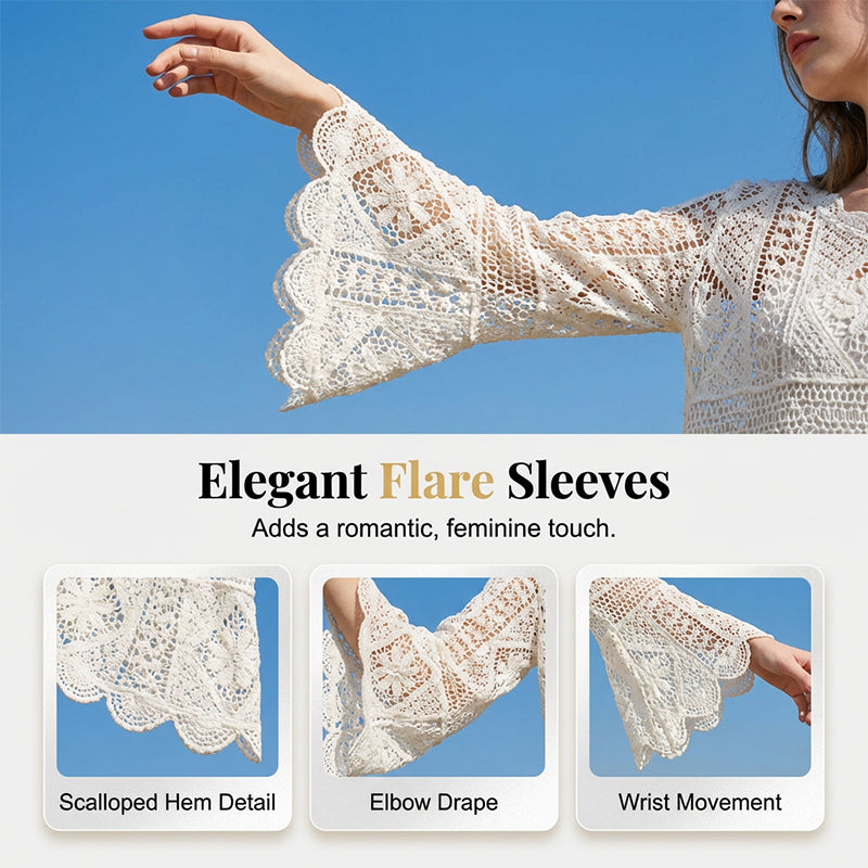 🥳2026 HOT SALE🥳Women's Vintage-Inspired Lace Cover-Up Blouse