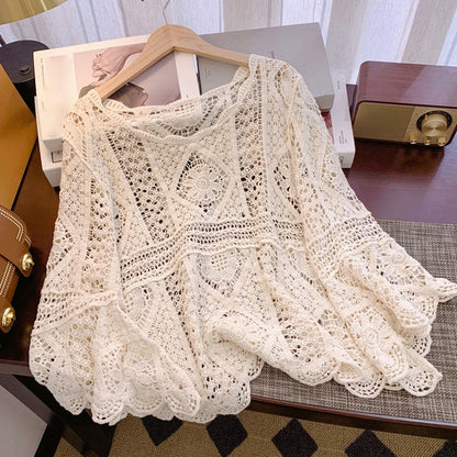 🥳2026 HOT SALE🥳Women's Vintage-Inspired Lace Cover-Up Blouse