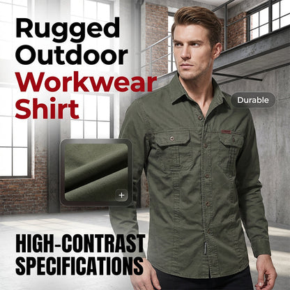 🔥2026 HOT SALE🔥Men's Long Sleeve Cotton Workwear Shirt
