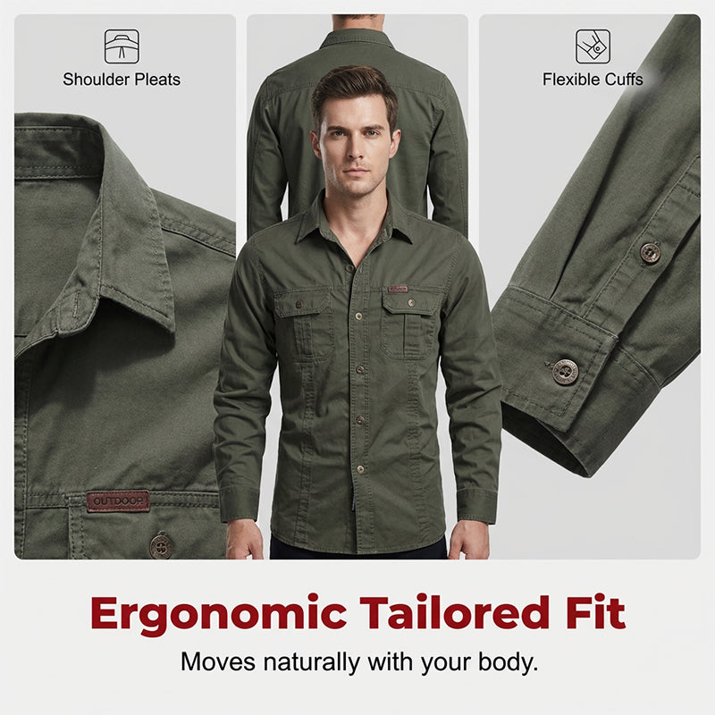 🔥2026 HOT SALE🔥Men's Long Sleeve Cotton Workwear Shirt