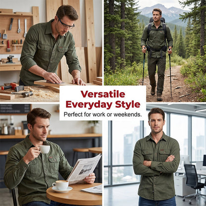 🔥2026 HOT SALE🔥Men's Long Sleeve Cotton Workwear Shirt