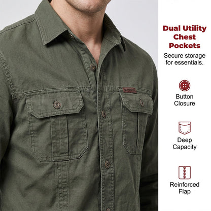 🔥2026 HOT SALE🔥Men's Long Sleeve Cotton Workwear Shirt