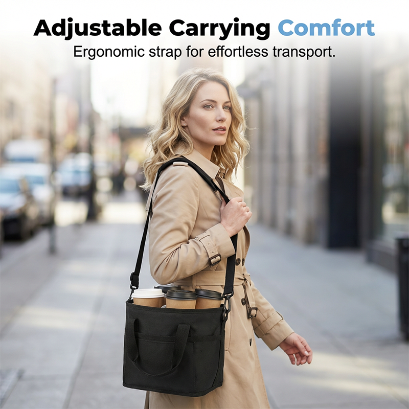🔥4-Cup Drink Carrier Tote with Shoulder Strap