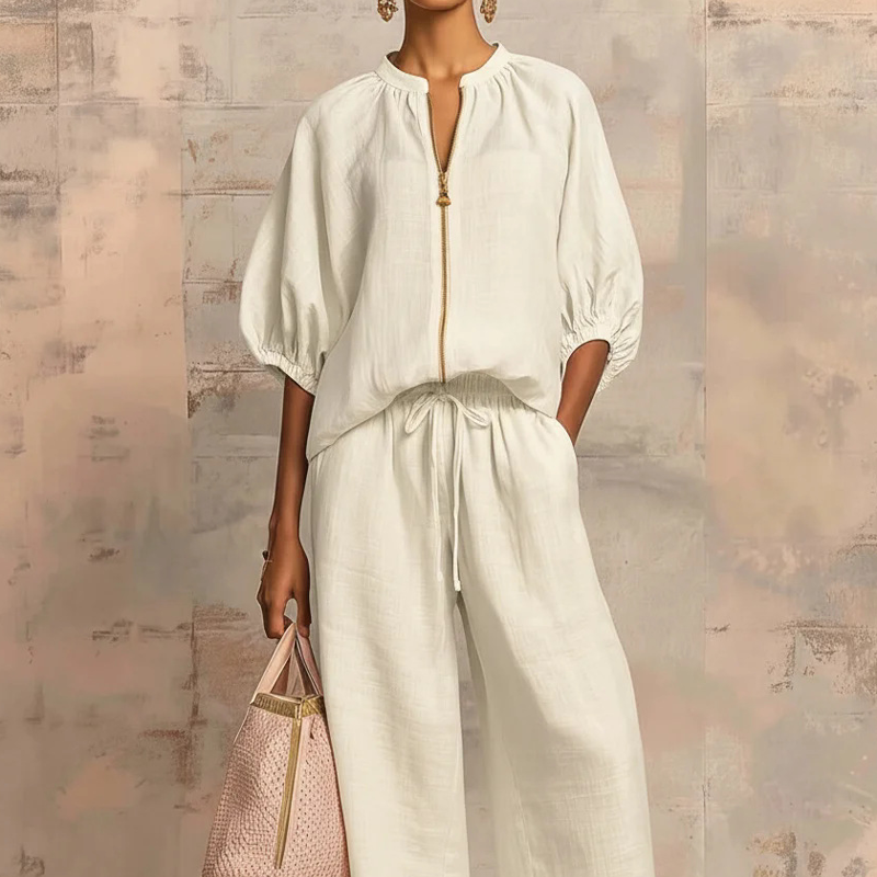 🔥2026 HOT SALE🔥🥰Women's Solid Color 2-Piece Casual Tracksuit Set