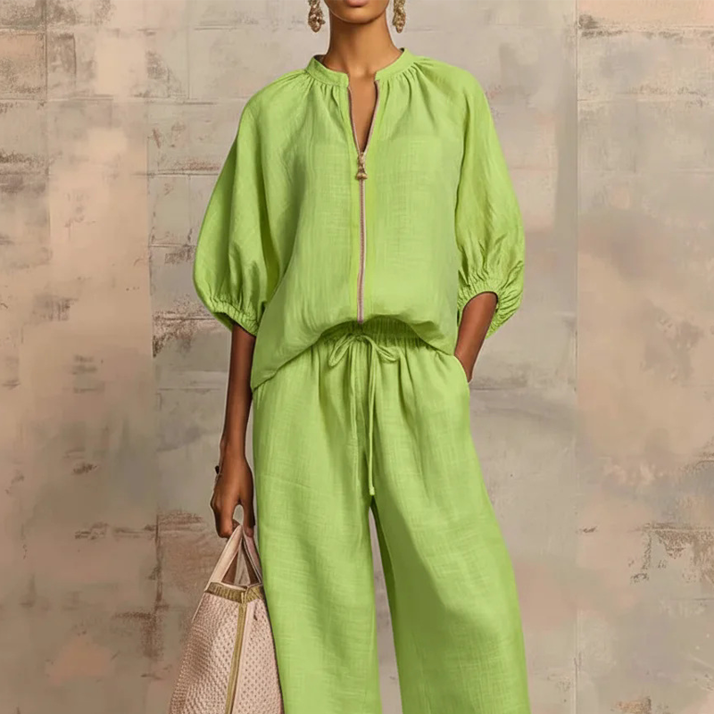 🔥2026 HOT SALE🔥🥰Women's Solid Color 2-Piece Casual Tracksuit Set